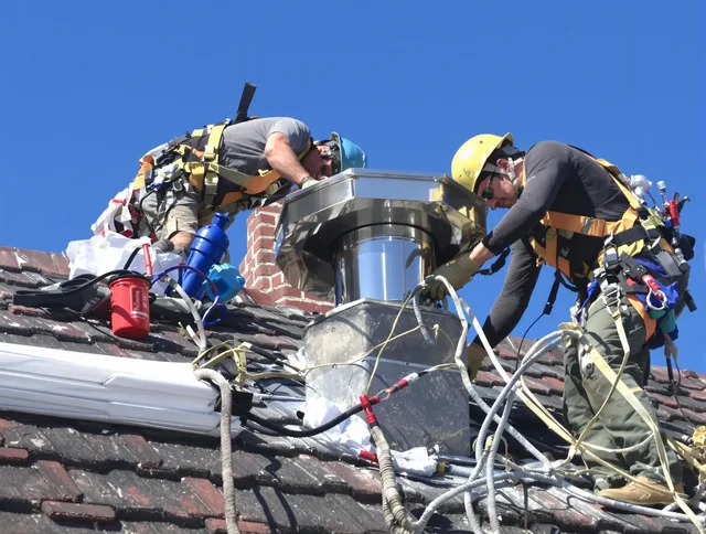 Protective chimney cap installed by Wolcott Chimney Sweep in Wolcott, CT