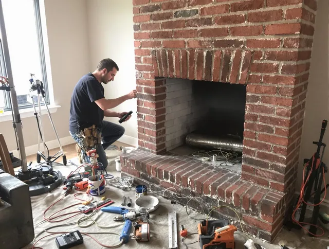 Wolcott Chimney Sweep specialist finalizing chimney liner service in Wolcott, CT