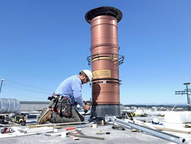 Installed chimney liner by Wolcott Chimney Sweep in Wolcott, CT