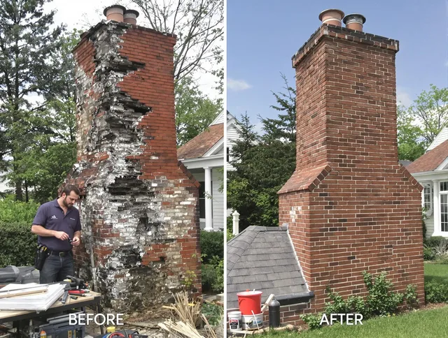 Wolcott Chimney Sweep performing a full chimney restoration in Wolcott, CT