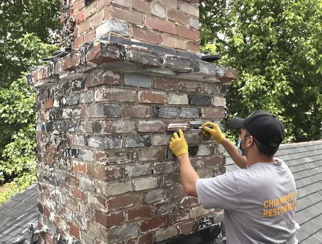 In-progress chimney restoration by Wolcott Chimney Sweep in Wolcott, CT