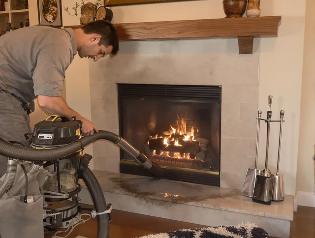 Routine fireplace upkeep by Wolcott Chimney Sweep in Wolcott, CT
