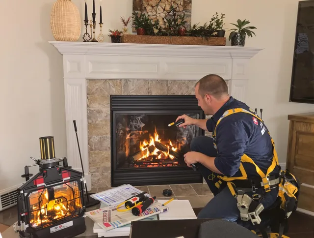 Safety-focused fireplace inspection by Wolcott Chimney Sweep in Wolcott, CT